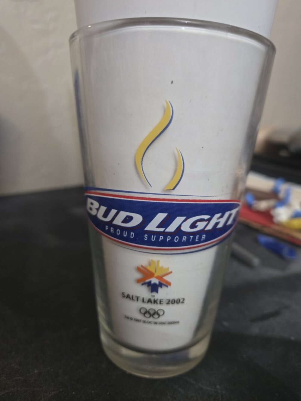 Vintage 2002 Budweiser Bud Light Salt Lake Olympic Pint Glass